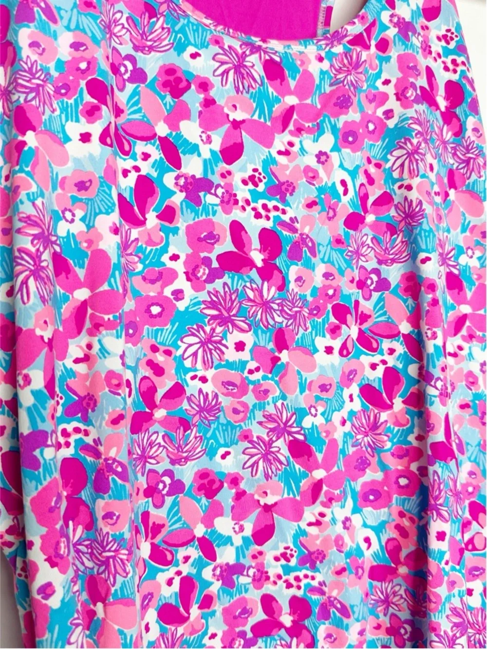 Lilly Pulitzer Luxletic Asana Bra Tank Top Large pink floral UPF 50+ athletic - Picture 6 of 15